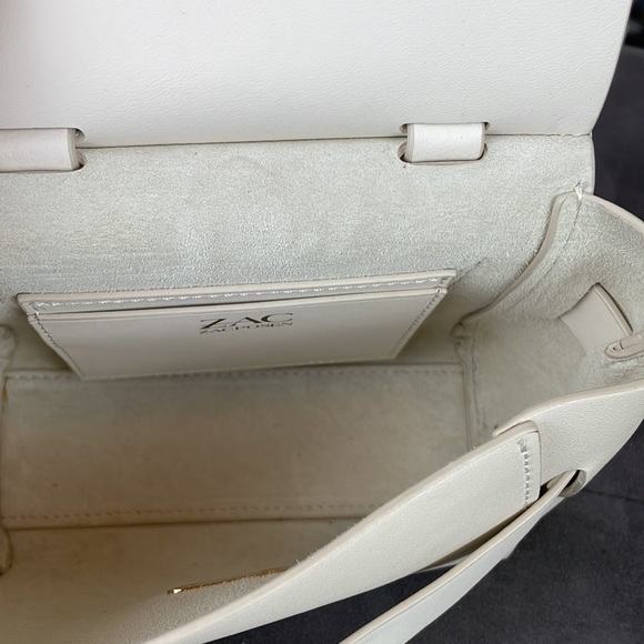 ZAC POSEN ~ Brigette Belted Leather Handbag ~ Swan ~ NWT! - Picture 9 of 12